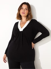 Live Unlimited V-Neck Jersey Top - Bild 1 von 4
