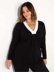 Live Unlimited V-Neck Jersey Top - Bild 2 von 4
