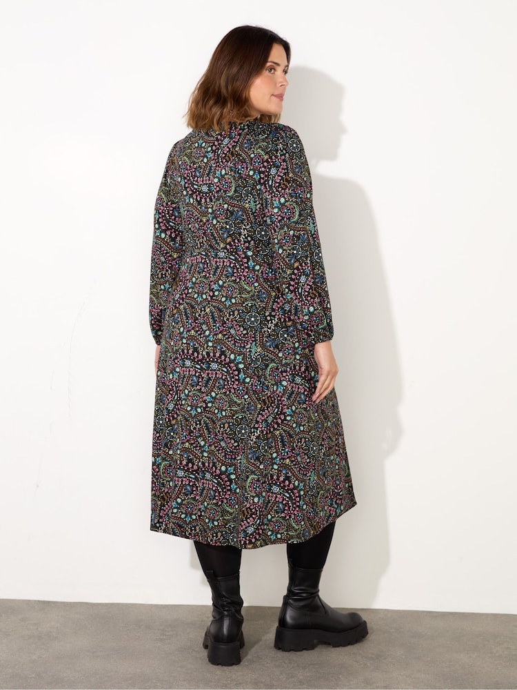 Live Unlimited Black Curve Snake Print Shift Dress - Image 4 of 4