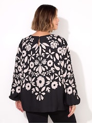 Live Unlimited – Bluse mit grafischem floralem Muster - Bild 3 von 5