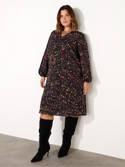Live Unlimited Curve Multicolor Ditsy Midi Rochie - Imaginea 1 din 4
