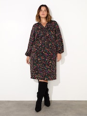 Live Unlimited Curve Multicolor Ditsy Midi Rochie - Imaginea 2 din 4