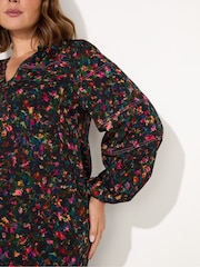Live Unlimited Curve Multicolor Ditsy Midi Rochie - Imaginea 3 din 4