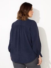 Live Unlimited Blue Soft Touch Half Placket Shirt - Image 3 of 3