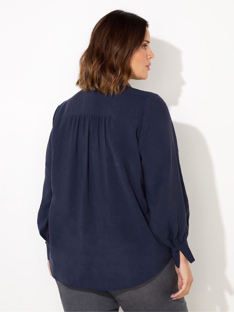 Live Unlimited Blue Soft Touch Half Placket Shirt - Image 3 of 3