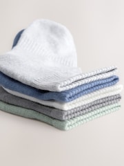 Blue/Grey 5 Pack Mid Trainer Socks - Image 7 of 8