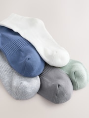 Blue/Grey 5 Pack Mid Trainer Socks - Image 8 of 8