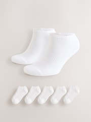 White Cushioned Sole Sports Trainer Socks 5 Pack - Image 1 of 8