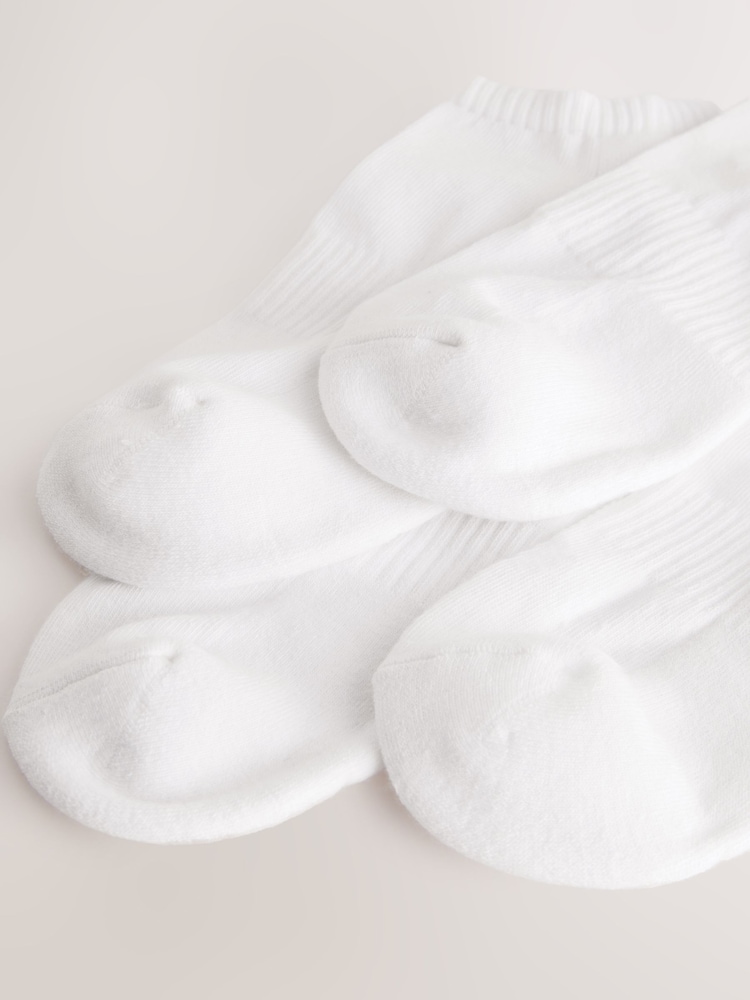 White Cushioned Sole Sports Trainer Socks 5 Pack - Image 7 of 8