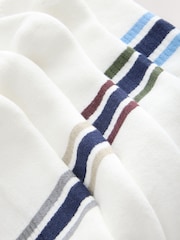 White Striped 5 Pack Cushioned Trainers Socks - Image 10 of 10