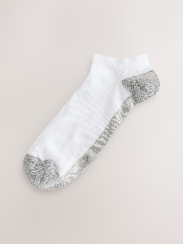 White/Coloured Footbed Trainer Socks 5 Pack - Image 2 of 8