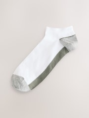 White/Coloured Footbed Trainer Socks 5 Pack - Image 3 of 8
