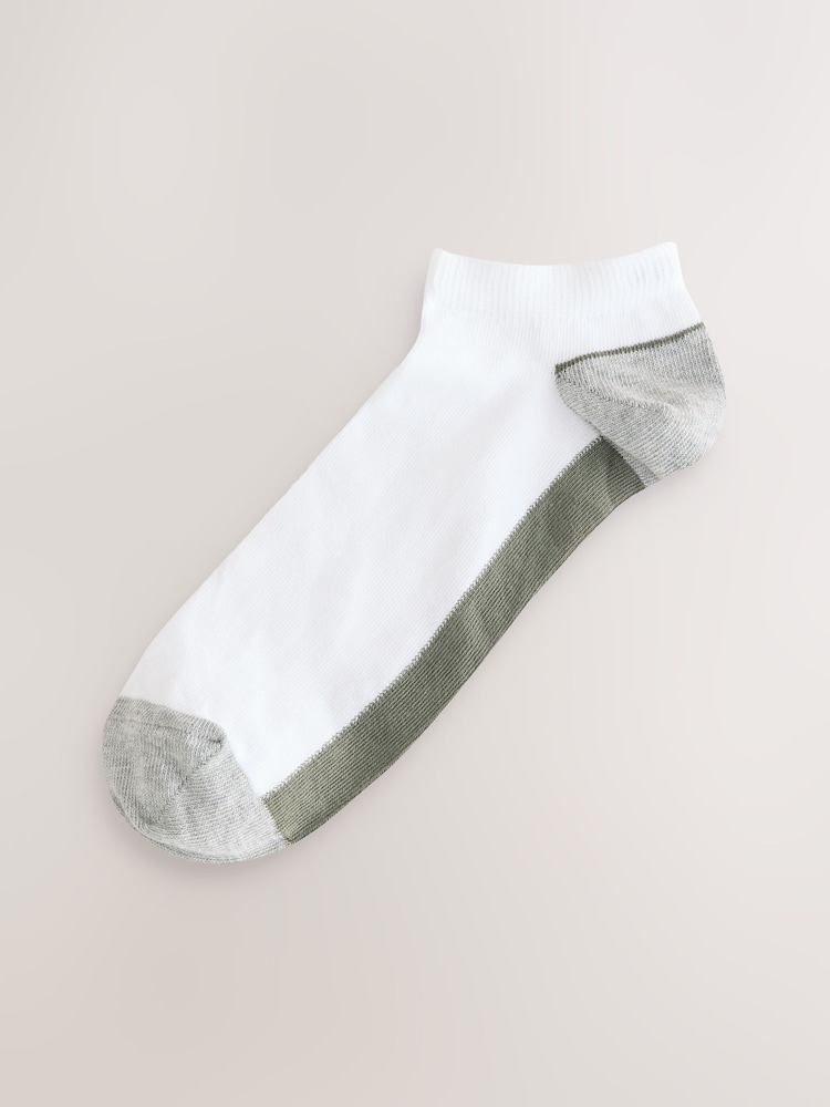 White/Coloured Footbed Trainer Socks 5 Pack - Image 3 of 8