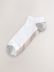 White/Coloured Footbed Trainer Socks 5 Pack - Image 4 of 8