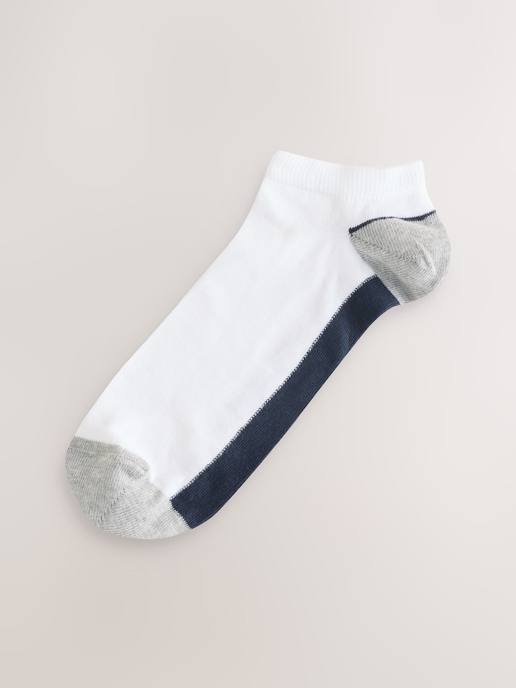 White/Coloured Footbed Trainer Socks 5 Pack - Image 6 of 8