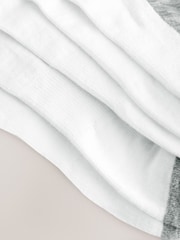 Grey/White 5 Pack Cushioned Trainers Socks - Image 4 of 4