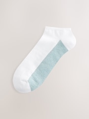 White/Blue 5 Pack Cushioned Trainers Socks - Image 3 of 8