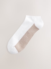 White/Blue 5 Pack Cushioned Trainers Socks - Image 6 of 8