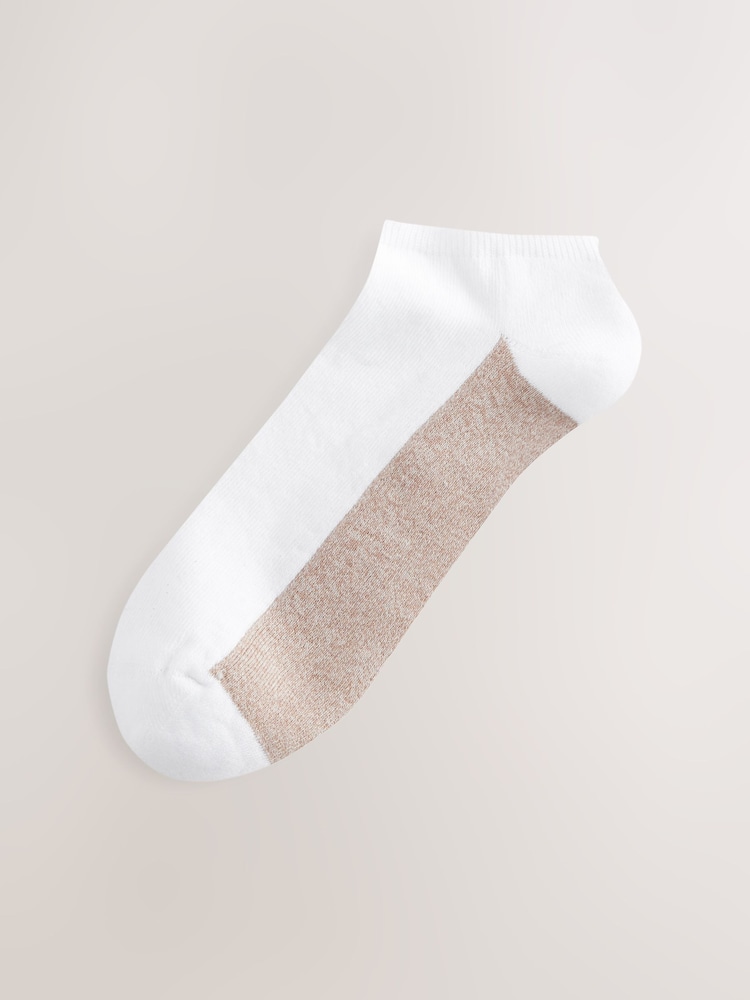 White/Blue 5 Pack Cushioned Trainers Socks - Image 6 of 8
