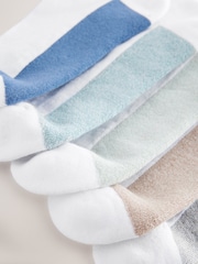 White/Blue 5 Pack Cushioned Trainers Socks - Image 8 of 8