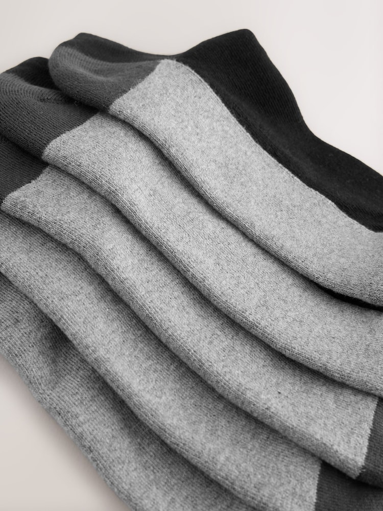 Black/Grey 5 Pack Cushioned Trainers Socks - Image 2 of 3
