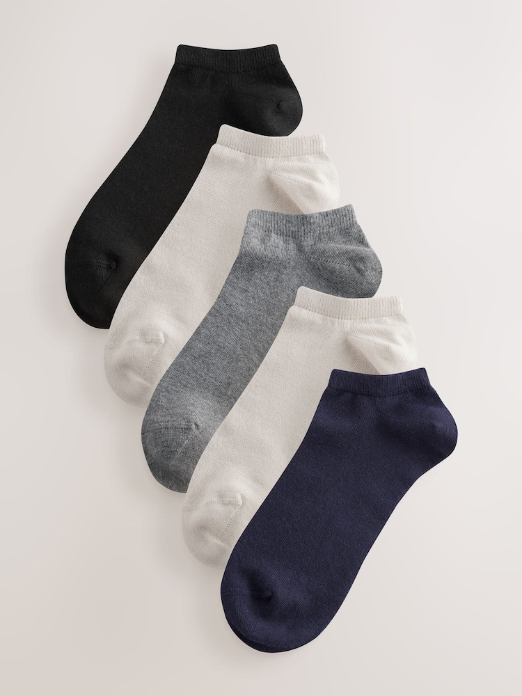 Neutral/Grey/Black Signature Modal Trainer Socks 5 Pack - Image 1 of 8