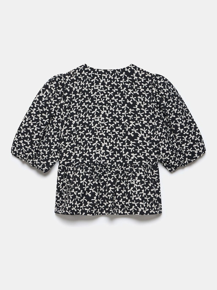 Mint Velvet Black Bow Print Puff Sleeve Top - Image 7 of 7 Mint Velvet Black Bow Print Puff Sleeve Top - Image 7 of 7