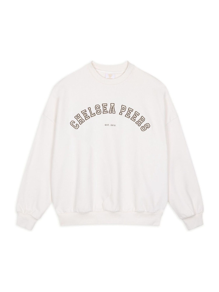 Chelsea Peers White Cotton Embroidered Logo Sweatshirt - Image 1 of 3