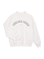 Chelsea Peers White Cotton Embroidered Logo Sweatshirt - Image 2 of 3