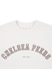 Chelsea Peers White Cotton Embroidered Logo Sweatshirt - Image 3 of 3