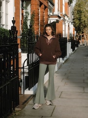 Marrón - Chelsea Peers Borg Quarter Zip Funnel Sweatshirt - Imagen 3 de 5