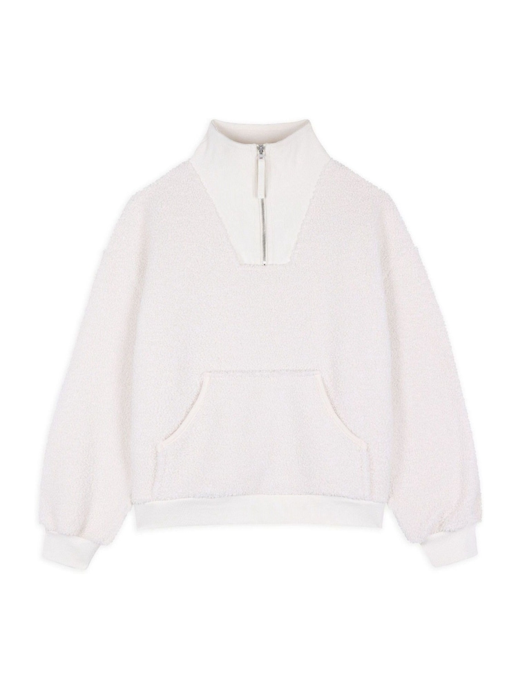Blanco - Chelsea Peers Borg Quarter Zip Funnel Sweatshirt - Imagen 1 de 3