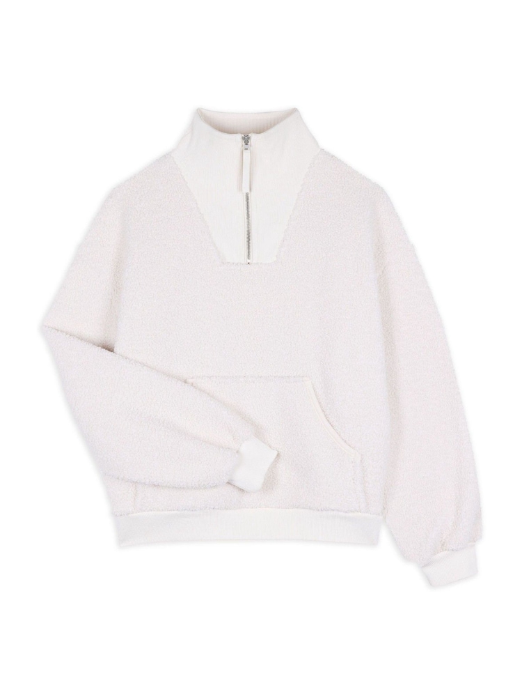 Blanco - Chelsea Peers Borg Quarter Zip Funnel Sweatshirt - Imagen 2 de 3