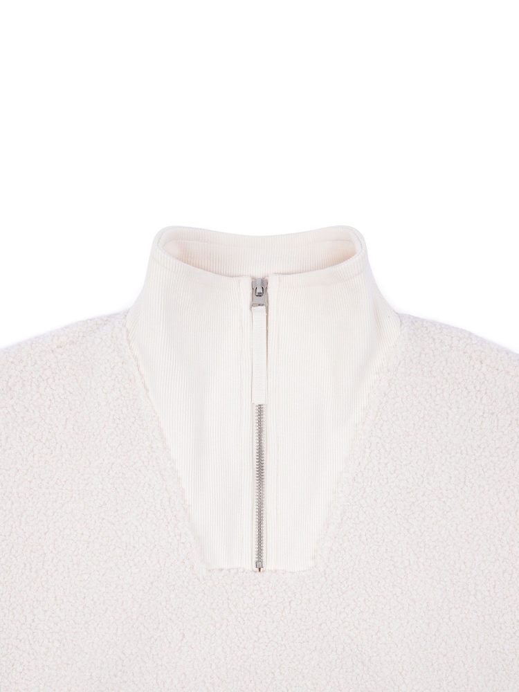 Blanco - Chelsea Peers Borg Quarter Zip Funnel Sweatshirt - Imagen 3 de 3