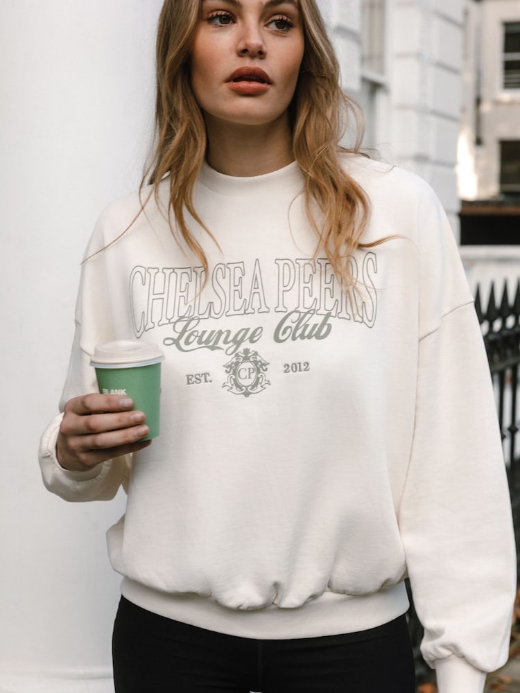 Chelsea Peers White Cotton Printed Logo Sweatshirt - Image 5 of 5
