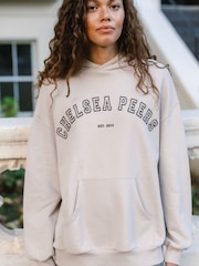 Chelsea Peers Nude Cotton Embroidered Logo Hoodie - Image 3 of 5