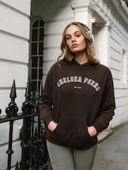 Chelsea Peers Brown Cotton Embroidered Logo Hoodie - Image 1 of 5