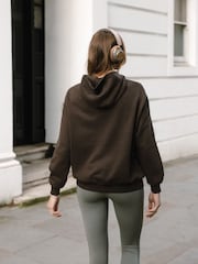 Chelsea Peers Brown Cotton Embroidered Logo Hoodie - Image 2 of 5