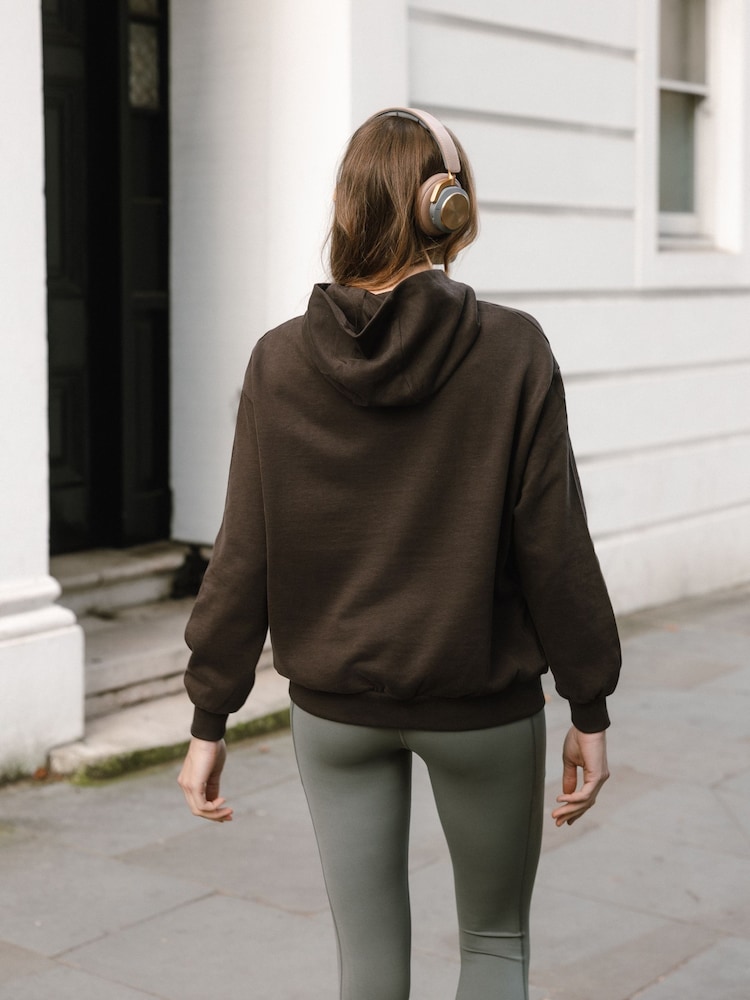 Chelsea Peers Brown Cotton Embroidered Logo Hoodie - Image 2 of 5