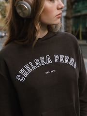 Chelsea Peers Brown Cotton Embroidered Logo Hoodie - Image 4 of 5