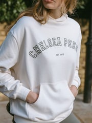 Chelsea Peers White Cotton Embroidered Logo Hoodie - Image 1 of 1