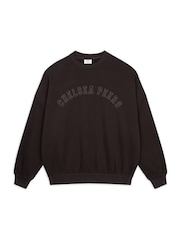 Chelsea Peers Brown Cotton Embroidered Logo Sweatshirt - Image 1 of 1