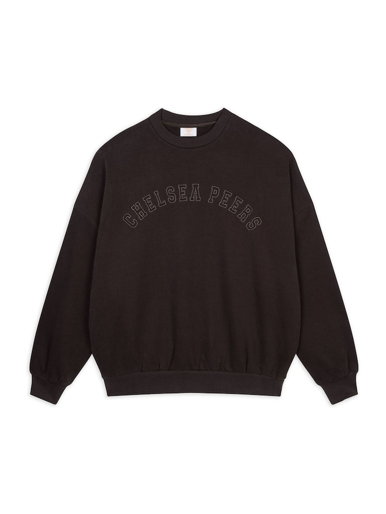 Chelsea Peers Brown Cotton Embroidered Logo Sweatshirt - Image 1 of 1