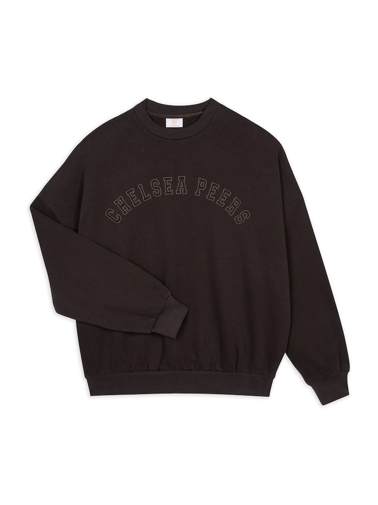Chelsea Peers Brown Cotton Embroidered Logo Sweatshirt - Image 2 of 3