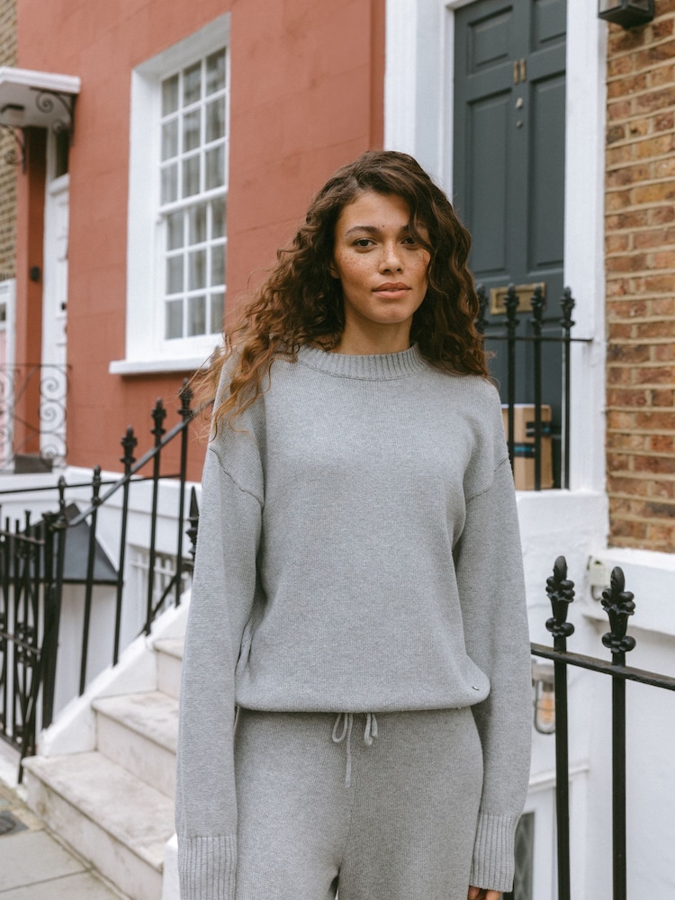 Chelsea Peers Grey Cashmere Blend Knitted Sweatshirt - Image 1 of 5