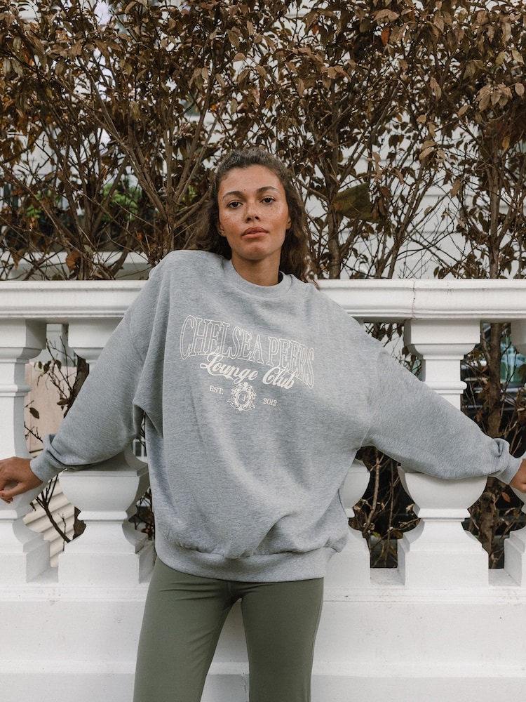 Chelsea Peers Grey Cotton Printed Logo Sweatshirt - Image 1 of 3
