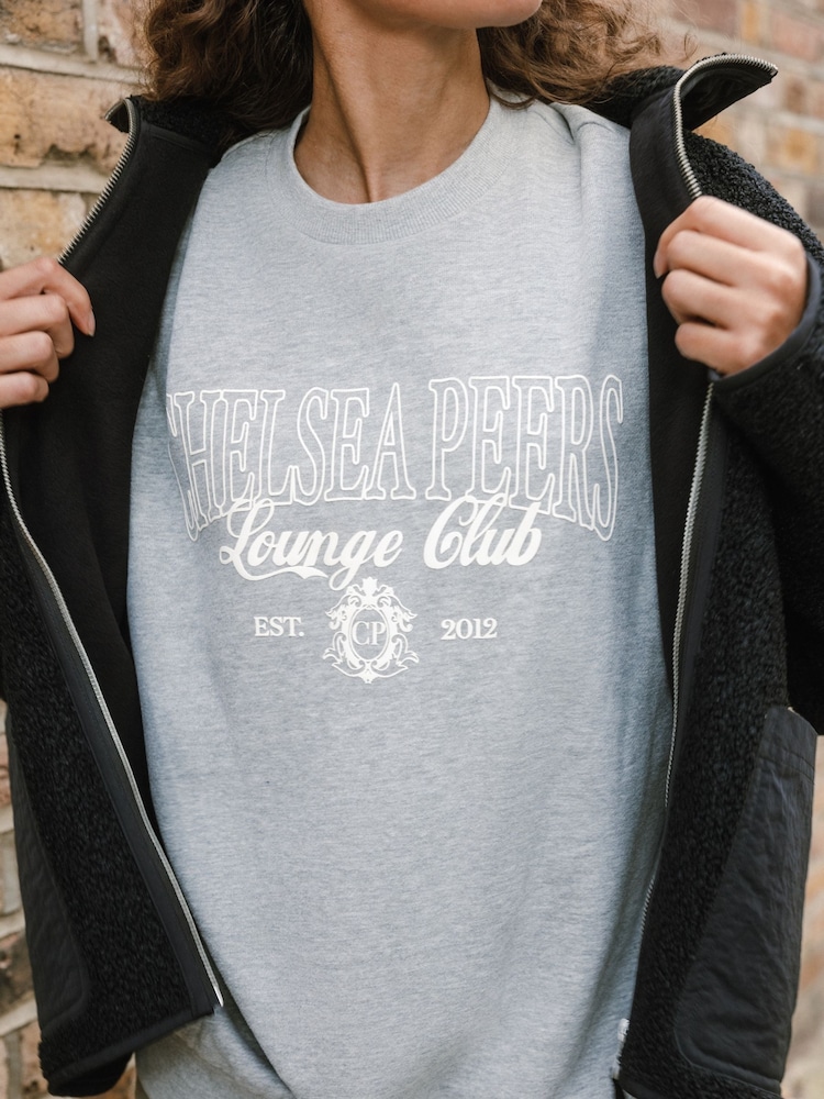 Gris - Chelsea Peers Cotton Printed Logo Sweatshirt - Imagen 3 de 3 Gris - Chelsea Peers Cotton Printed Logo Sweatshirt - Imagen 3 de 3