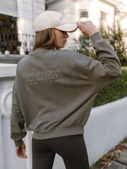 Chelsea Peers Green Cotton Embroidered Back Logo Sweatshirt - Image 1 of 4