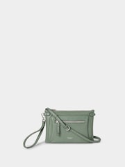 OSPREY LONDON Green The Ruby Leather Cross-Body Clutch Bag - Image 1 of 5