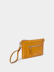 OSPREY LONDON Yellow The Ruby Leather Cross-Body Clutch Bag - Image 2 of 5